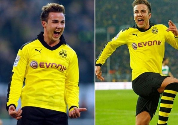 Mario Gotze esulta dopo il gol al Greuther Furth