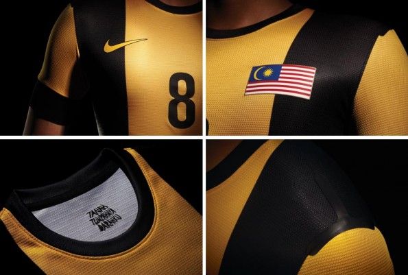 La maglia della Malesia per il 2012 realizzata da Nike Malesia prima maglia 2012 Nike