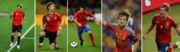2008-2012: le cinque diverse maglie della Spagna