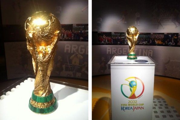 La Coppa del Mondo esposta al museo del calcio giapponese Trofeo Coppa del Mondo