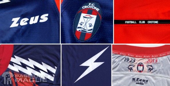 Dettagli della casacca home del Crotone 2012-2013 Zeus Particolari maglia Crotone 2012-13