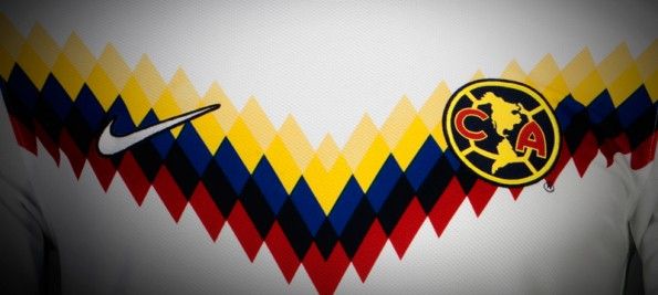 La fantasia a rombi della terza maglia del Club America 2013 prodotta da Nike dettagli-maglia-club-america-nike-2013