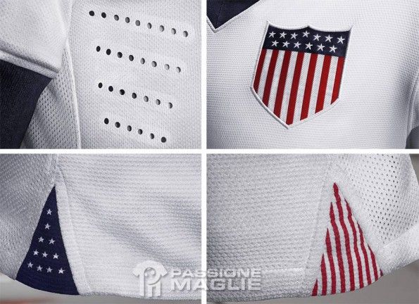 Dettagli kit USA home 100 anni Nike