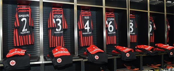 Lo spogliatoio dell'Eintracht Francoforte