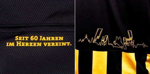 Dettagli della maglia dei 60 anni della Dynamo Dresda