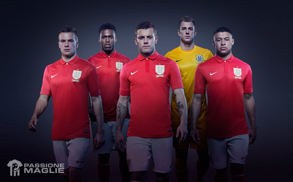 Divisa Inghilterra trasferta rossa 2013-14 Nike