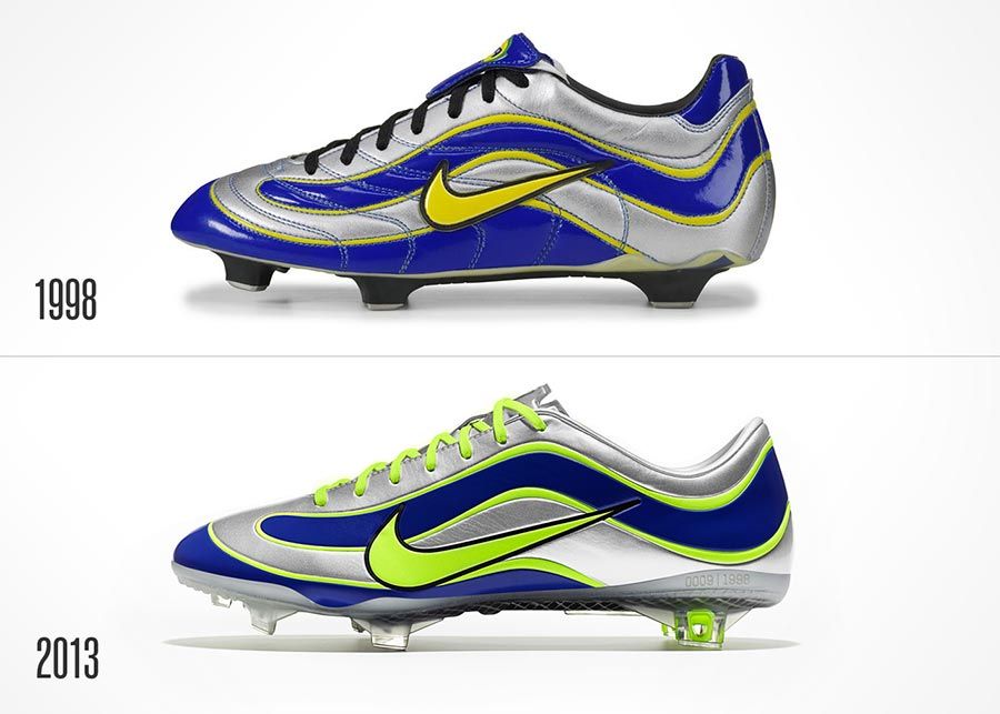 Le scarpe Mercurial 1998-2013 ispirate al \