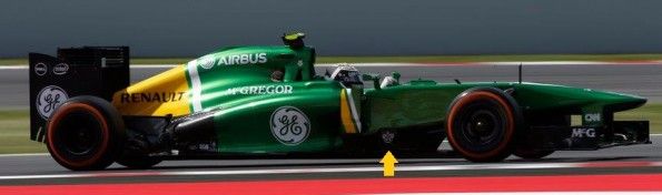 Monoposto Caterham Formula 1 stemma QPR sul deflettore
