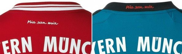 Lo slogan Mia San Mia riportato sulle maglie del Bayern Monaco 2013-2014