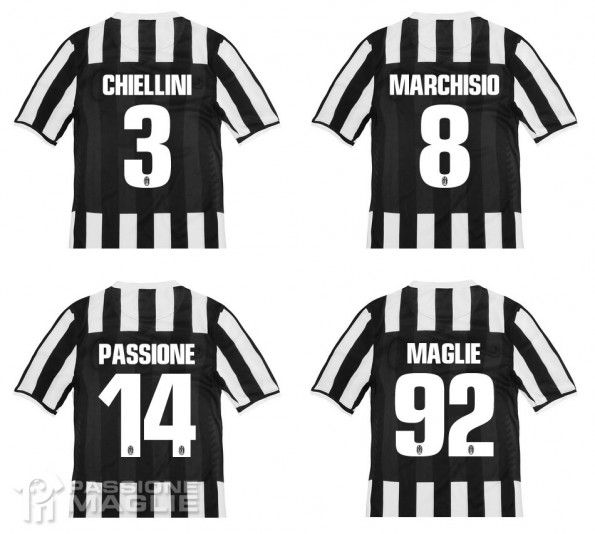 Font nomi numeri Juventus 2013-2014