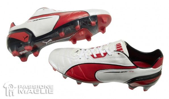 Scarpe Puma King FG bianco rosse