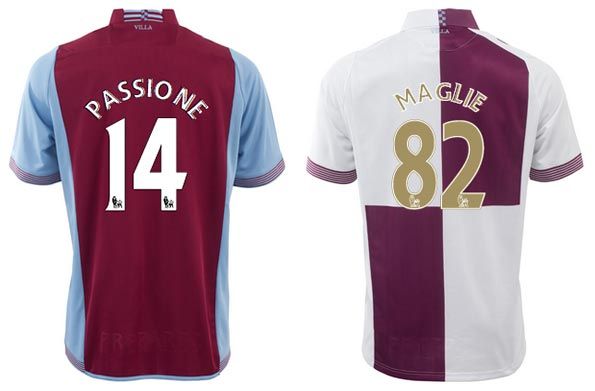 Font nome numeri Aston Villa 2013-2014