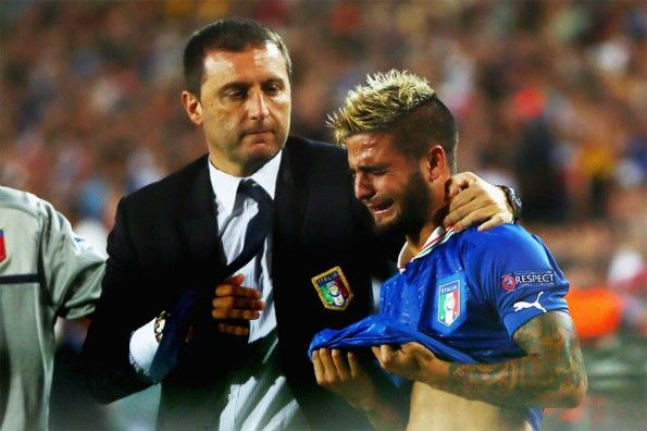 Lorenzo Insigne in lacrime finale Italia-Spagna