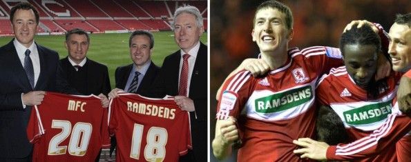 Sponsor Ramsdens maglia Middlesbrough
