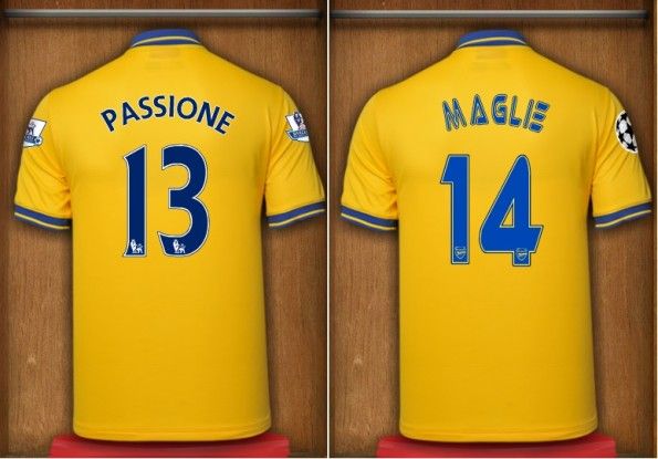 Font nome numeri Arsenal away 2013-14