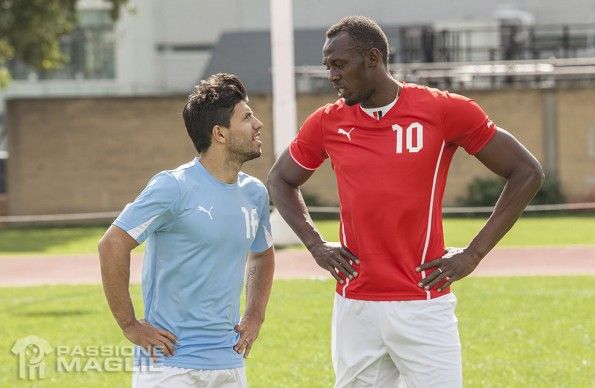 Sergio Agüero e Usain Bolt
