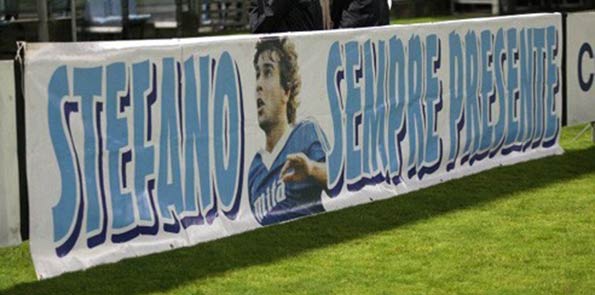 Striscione Stefano sempre presente
