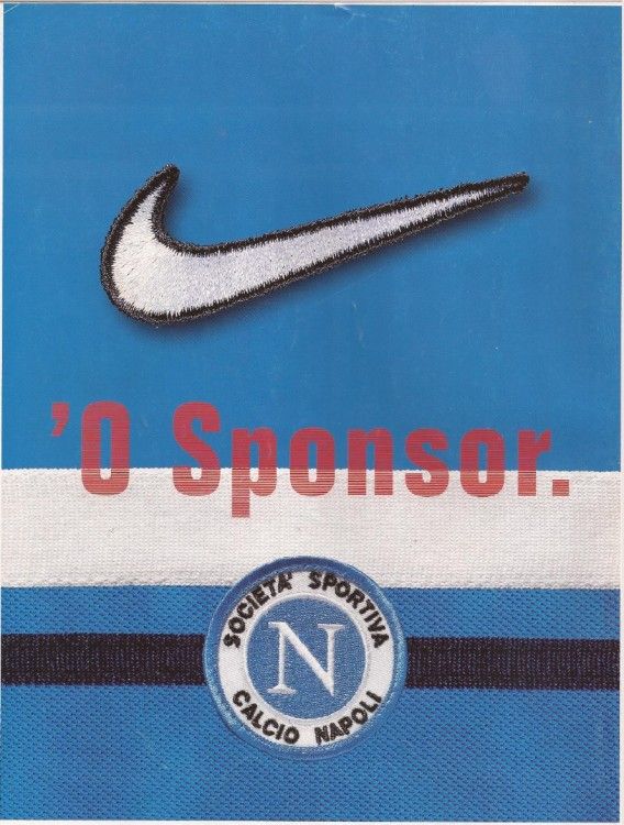 Lancio maglia Napoli Nike 1997-1998 : 'O sponsor