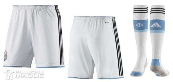 Pantaloncini calzettoni bianchi Argentina 2014