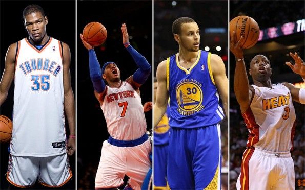 Durant, Anthony, Curry e Wade