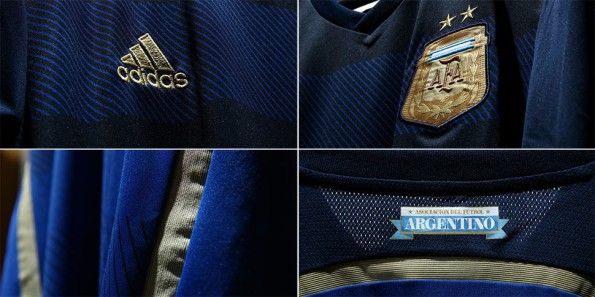 Dettagli kit away Argentina Mondiali 2014