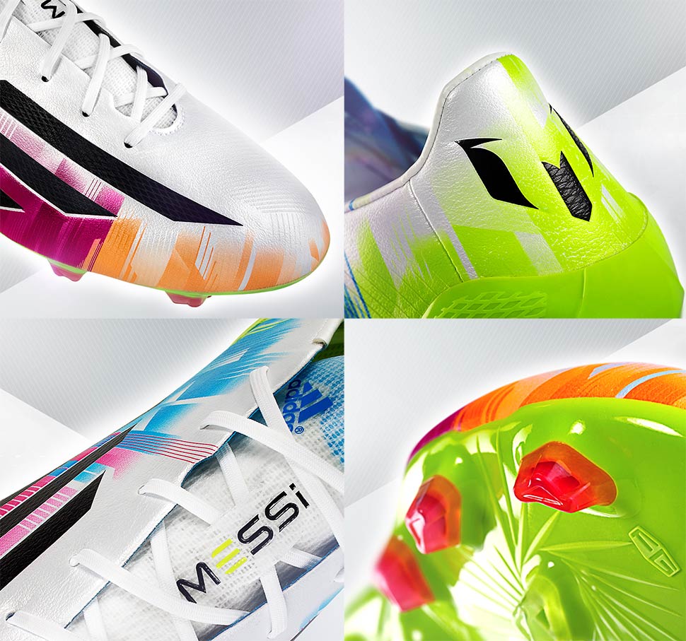 Le scarpe F50 Messi 2014 di adidas con grafica multicolor