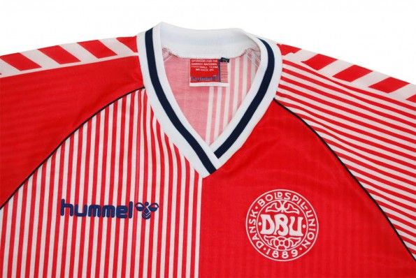 Colletto maglia Danimarca Hummel 1986