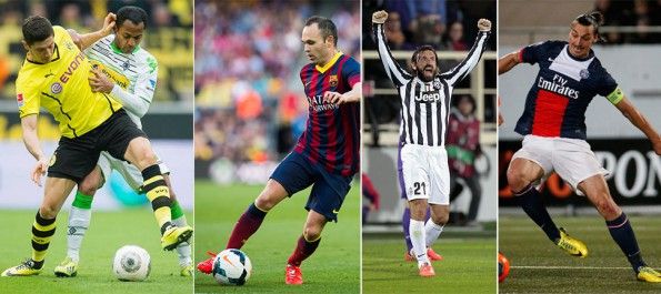 Pirlo, Ibrahimovic, Lewandowski e Iniesta scarpe Nike