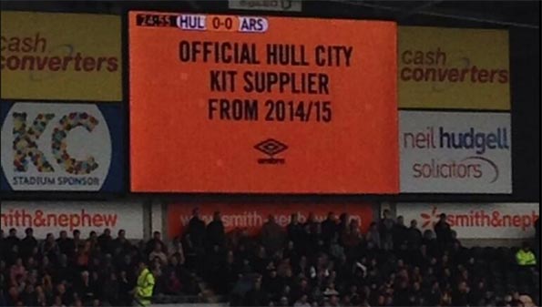 Annuncio Umbro sponsor tecnico Hull City