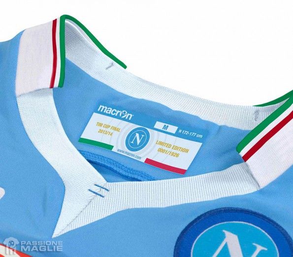 Colletto tricolore maglia Napoli Coppa Italia