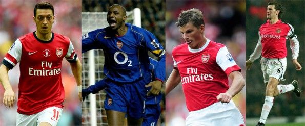 Ozil, Vieira, Arshavin, Adams maglie Arsenal
