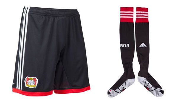 Pantaloncini calzettoni Bayer 04 away neri 2014-15