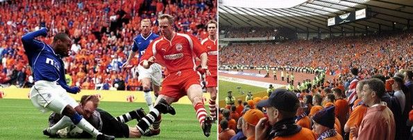 Tifosi Rangers in arancione nel 2000 come tributo all'allenatore Dick Advocaat