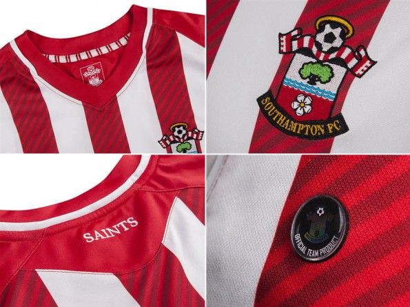 Dettagli prima maglia Southampton 2014-15