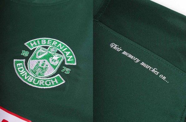 Dettaglio prima maglia Hibernian 2014-15