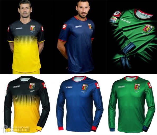 Maglie portiere Genoa giallo-blu-verde 2014-2015
