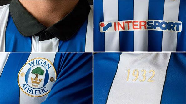 Dettagli Wigan maglia home 2014-15