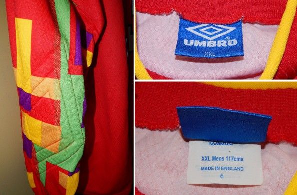 Dettagli maglia Inghilterra portiere 1996