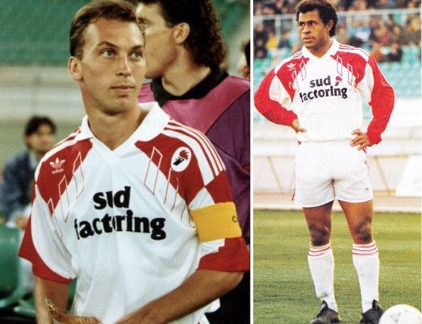Platt e Joao Paulo con la maglia del Bari