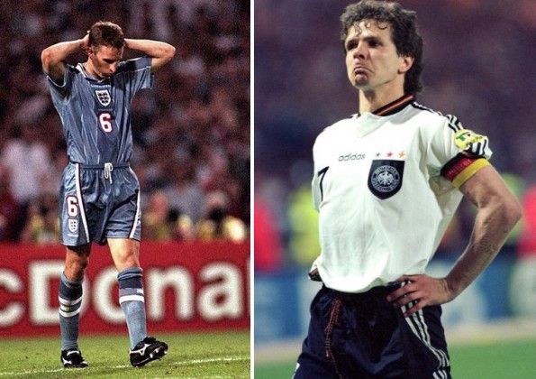 Southgate e Moller, Germania-Inghilterra 1996
