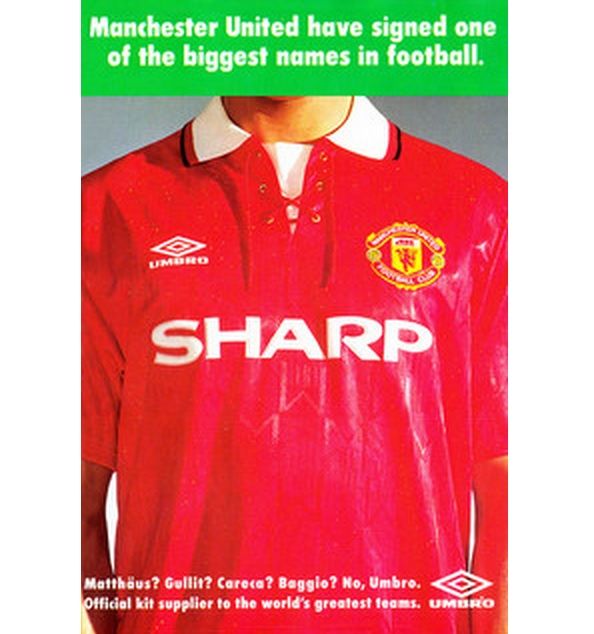 Locandina adv Umbro Manchester United 1992-1993