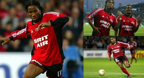 Drogba e Malouda nel Guingamp 2002-2003