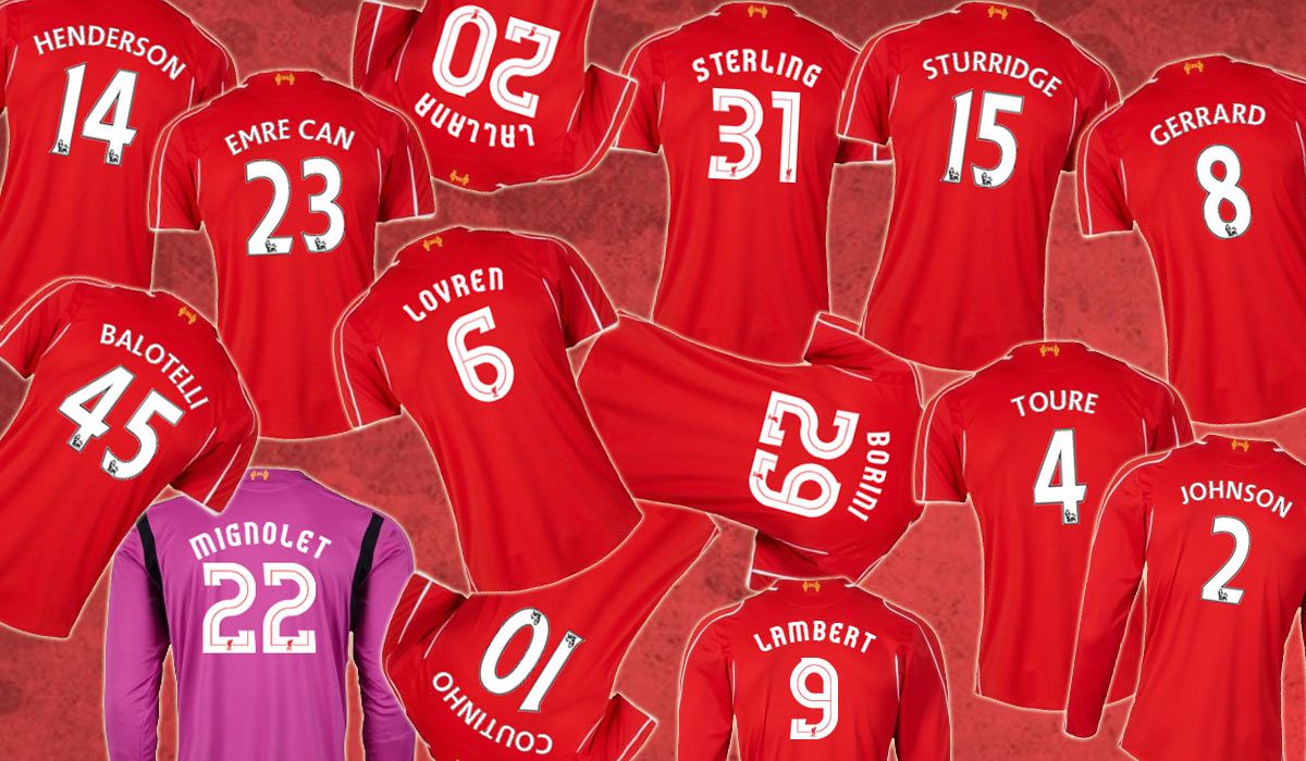 Top 10 maglie più vendute Liverpool 2014-15