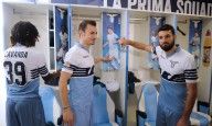 Candreva, Radu e Cavanda maglia Lazio 115 anni