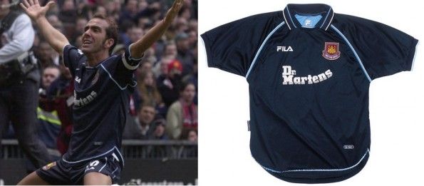 Di Canio con maglia da trasferta West Ham 1999-2001