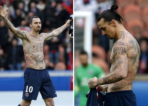Tatuaggi Ibrahimovic in PSG-Caen