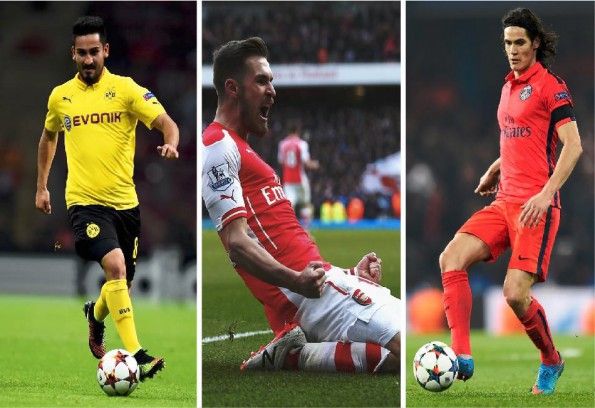 Gundogan, Ramsey, Cavani