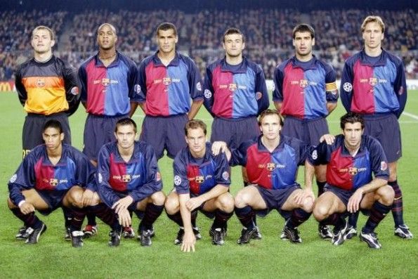 Il Barça con la divisa del centenario nel 1999