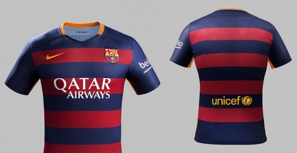 Prima maglia Barcellona 2015-2016 strisce orizzontali