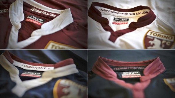 Dettaglio frasi colletto maglie Toro 2015-16